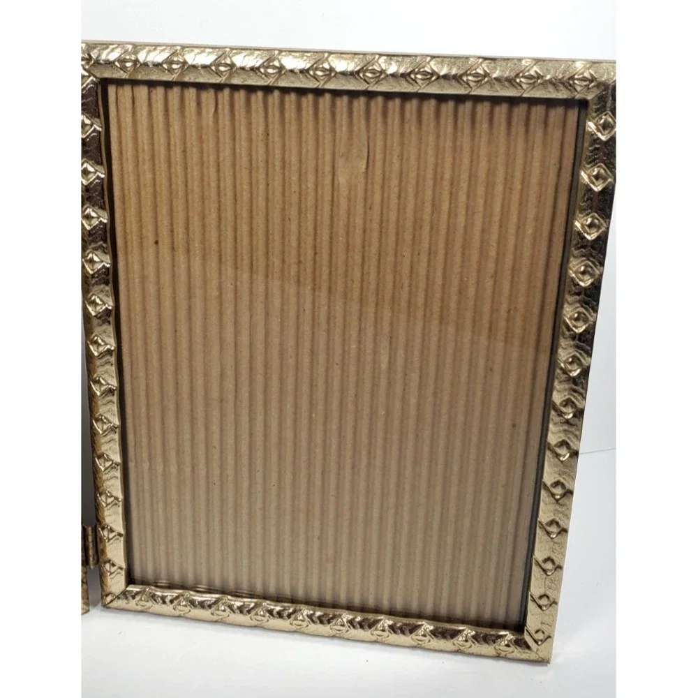 Vintage Double Picture‎ Frame Brass Metal 8X10 Free Stand Portrait